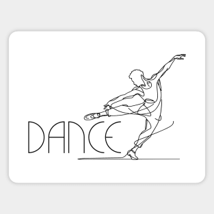 Black one line art Contemporary Male dancer Magnet